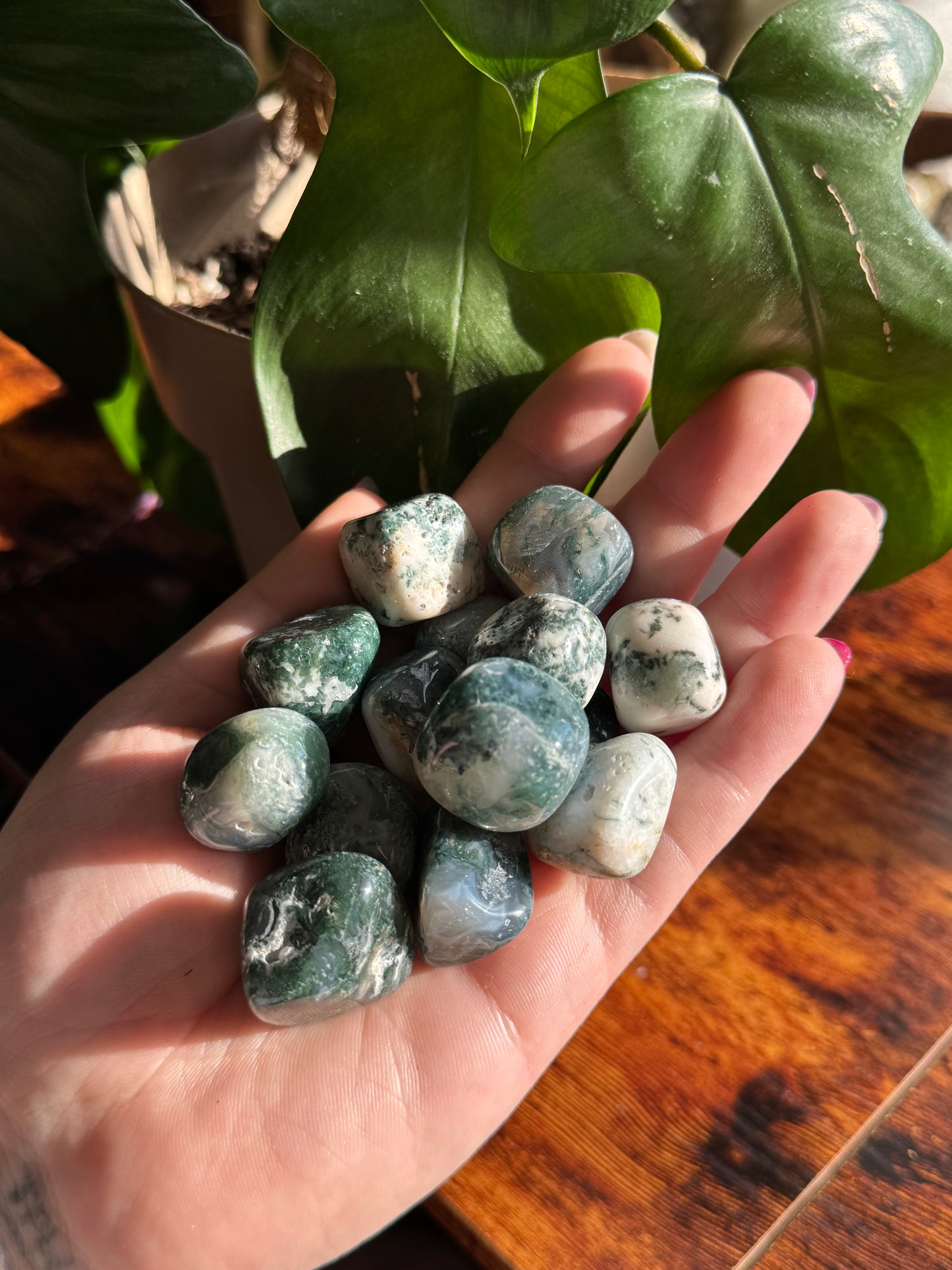 Moss Agate Tumble