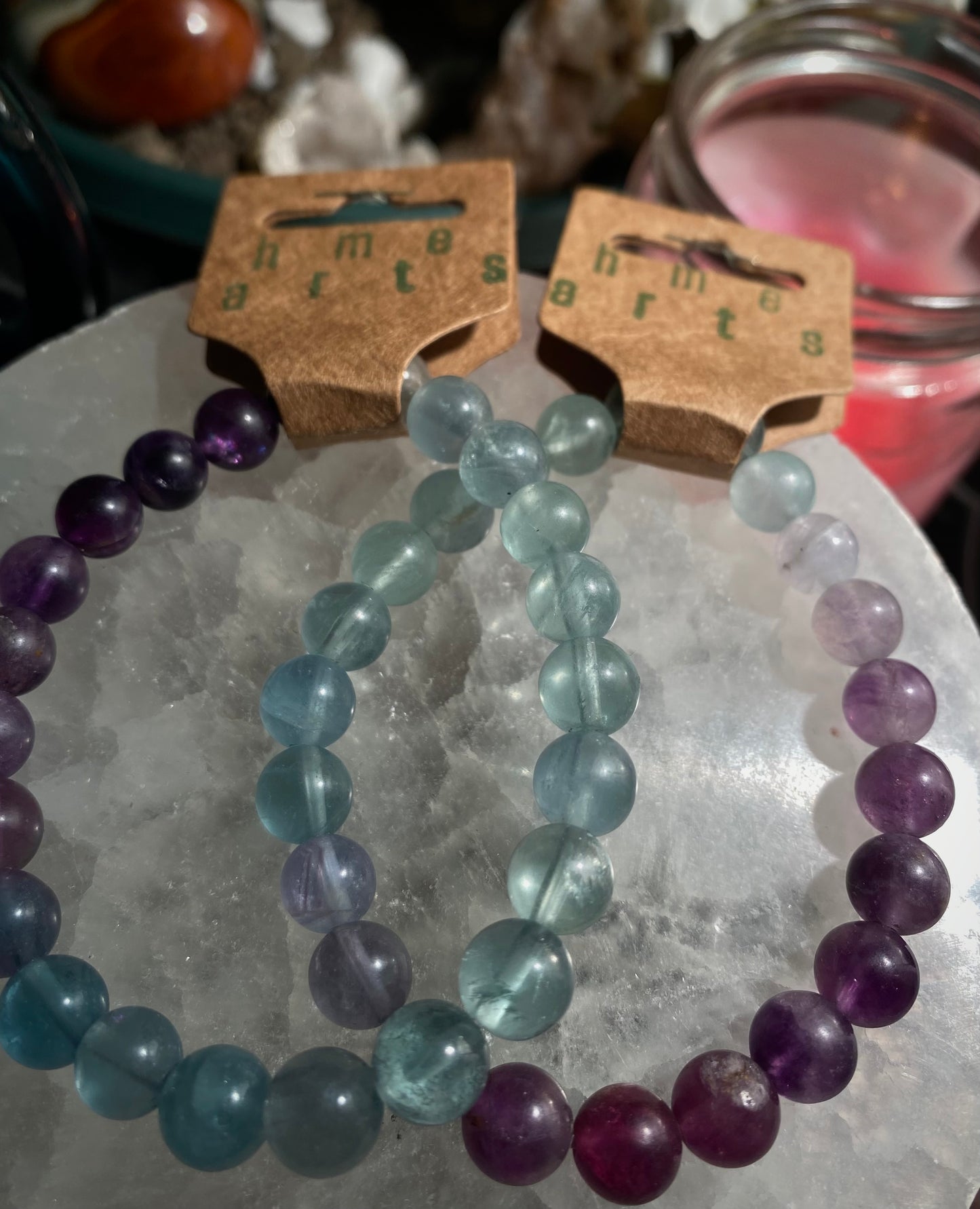 rainbow fluorite gradient bracelet