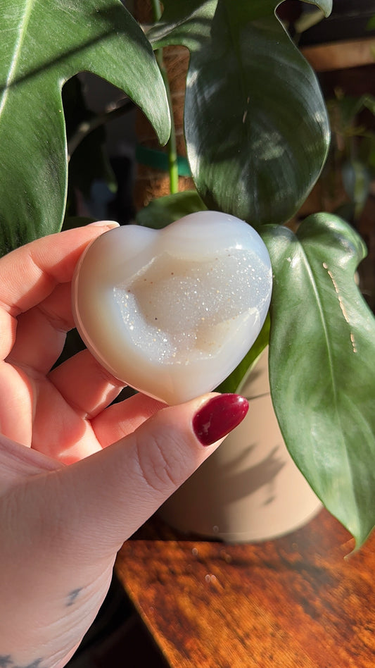 Druzy Agate Heart