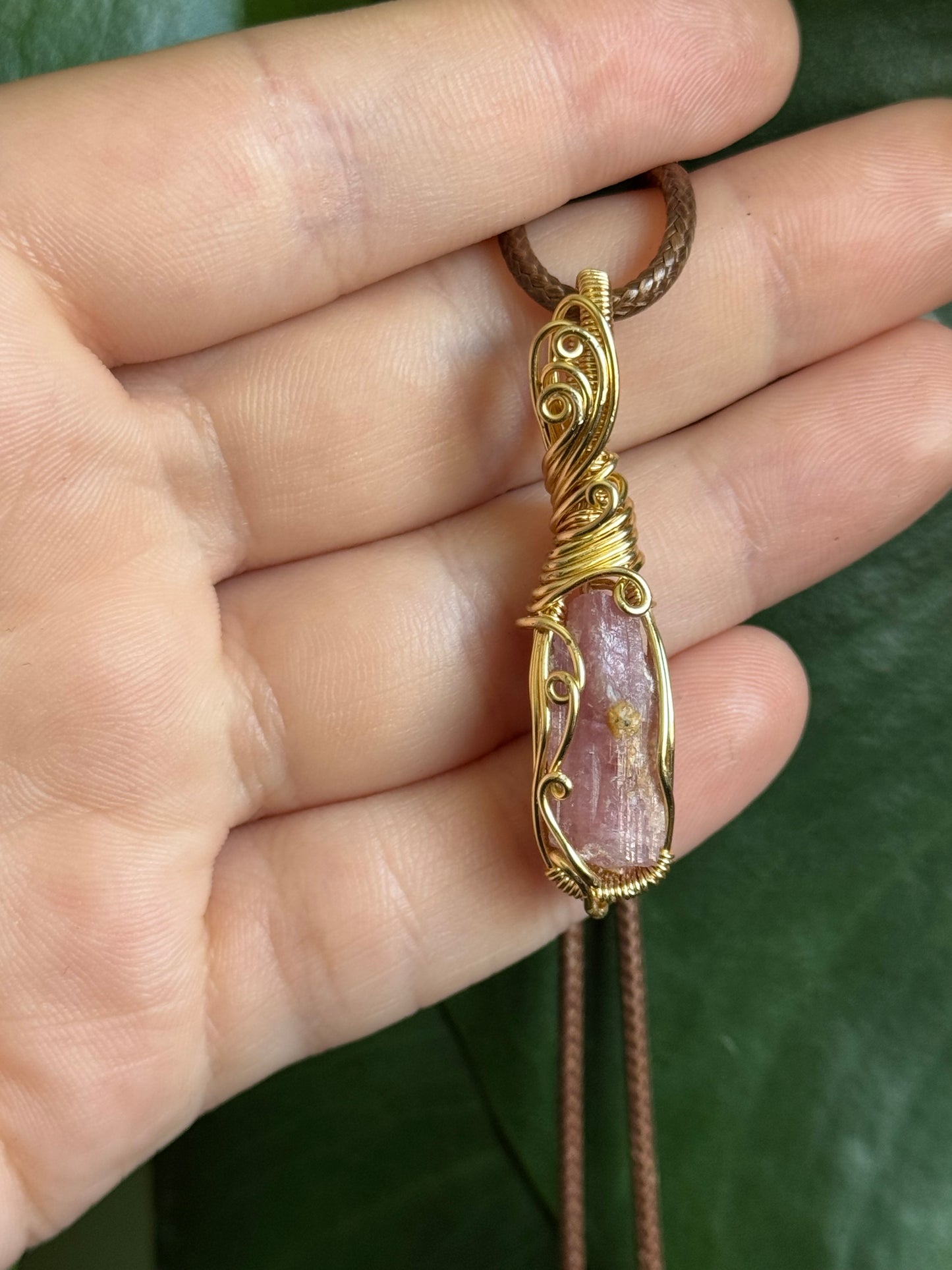 pink tourmaline pendant