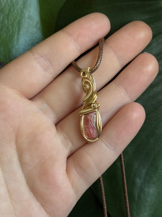 rhodochrosite mini pendant