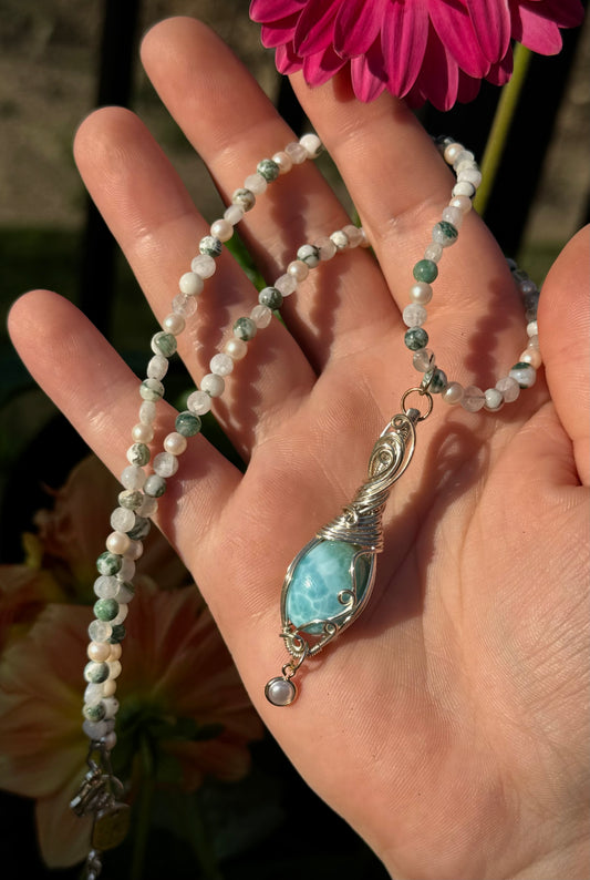 larimar stacker necklace