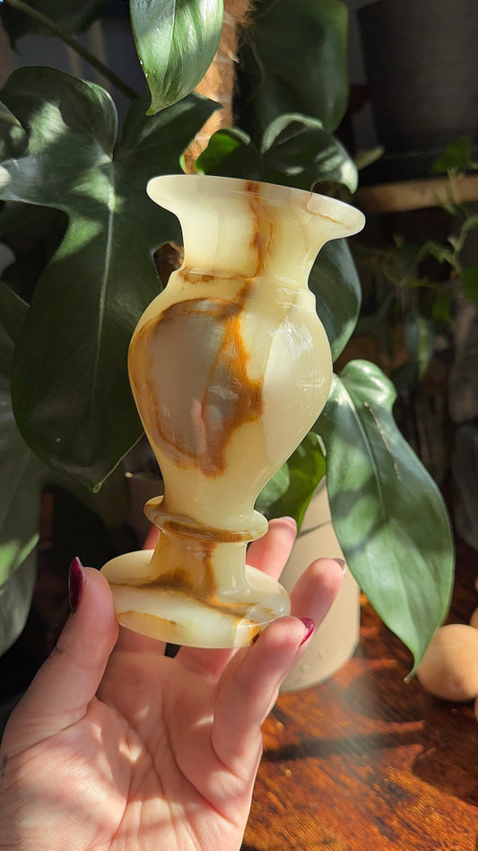 Green Onyx Candle Holder or Vase