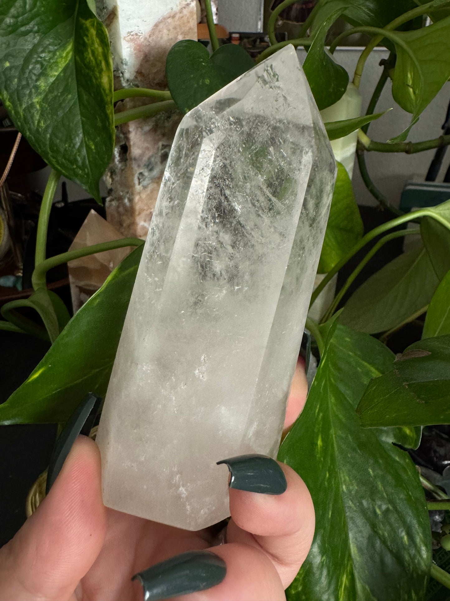 clear quartz tower