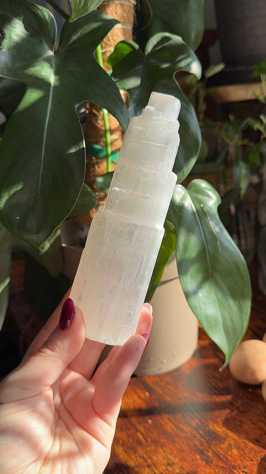 Selenite Raw Tower (choose your own)