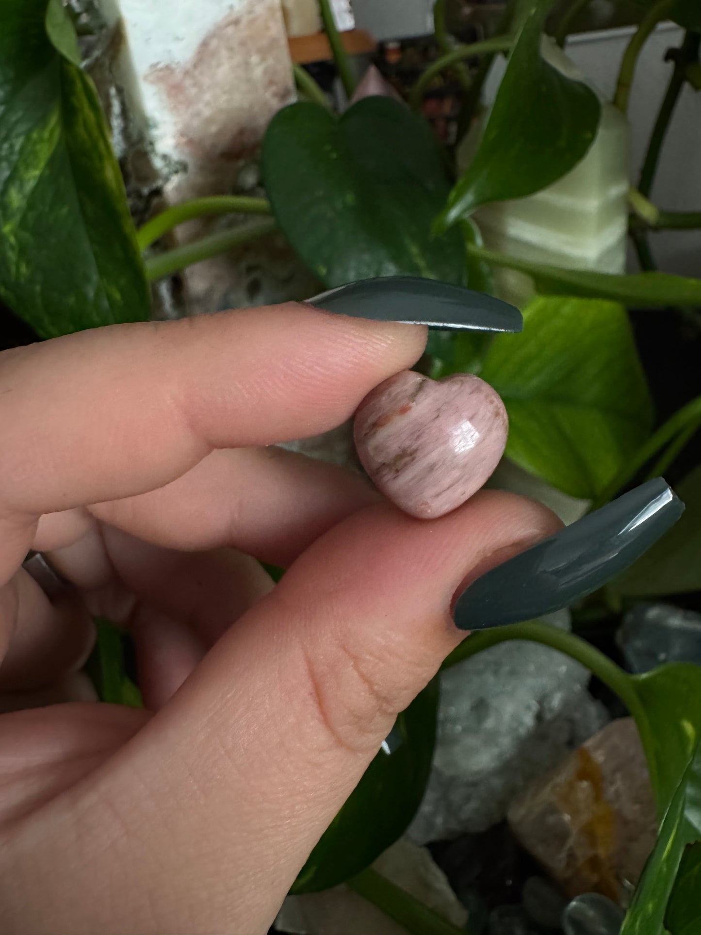 mini pink opal puffy heart