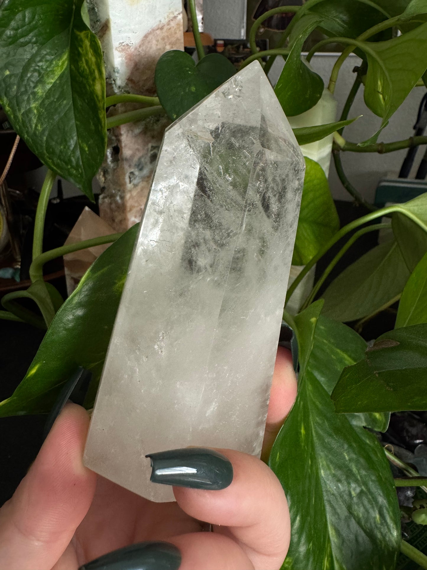 clear quartz tower