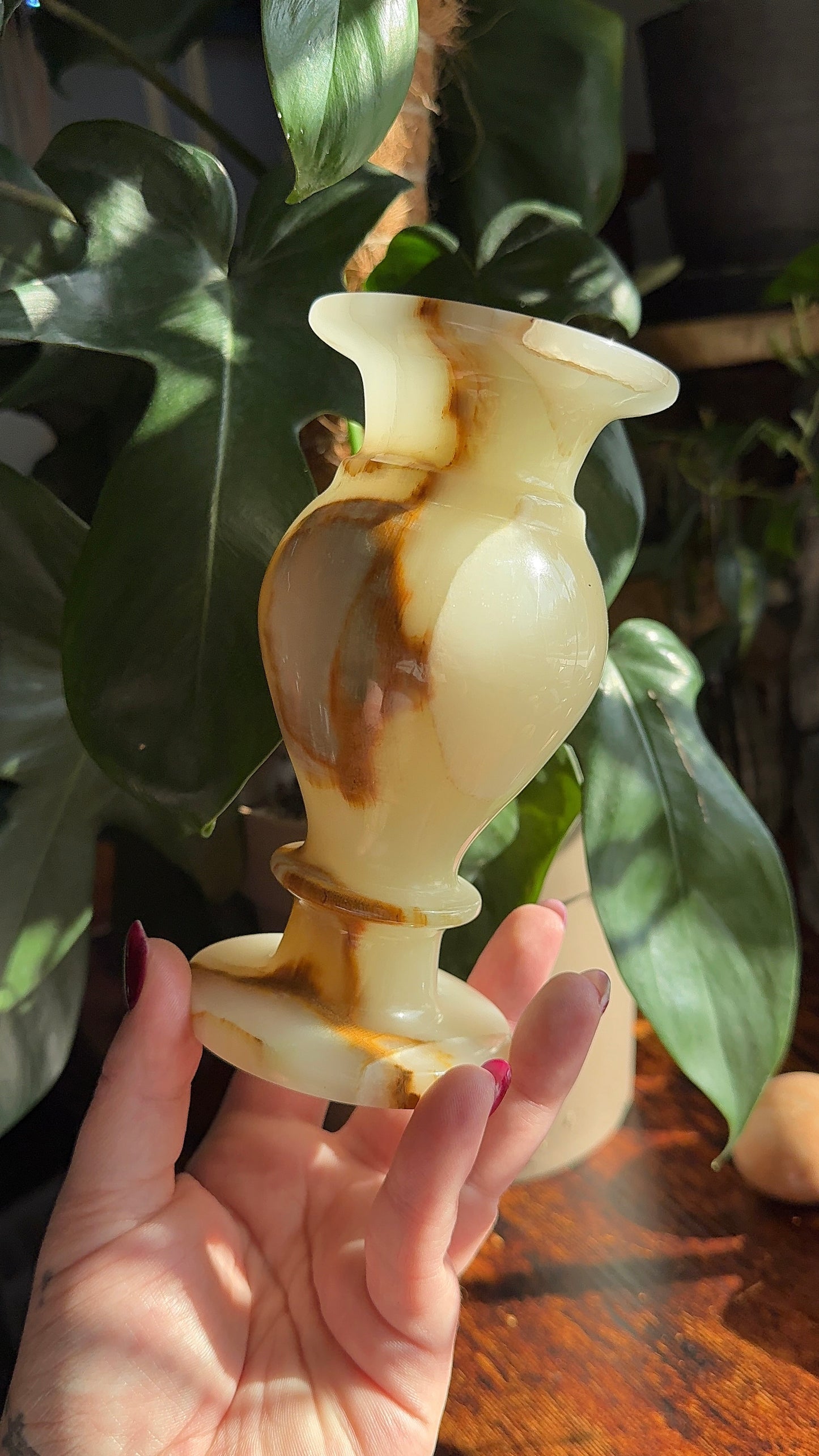 Green Onyx Candle Holder or Vase