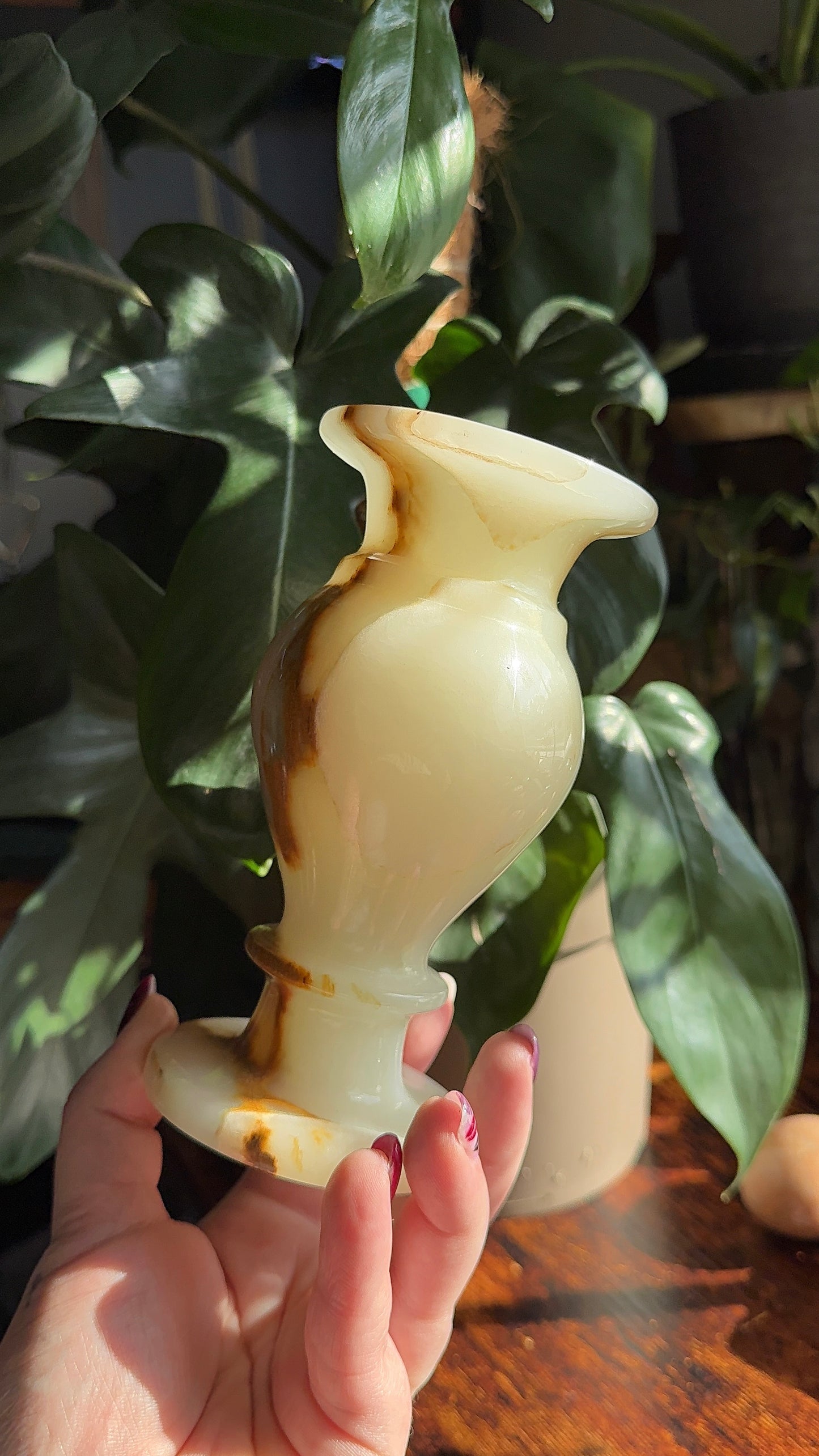 Green Onyx Candle Holder or Vase