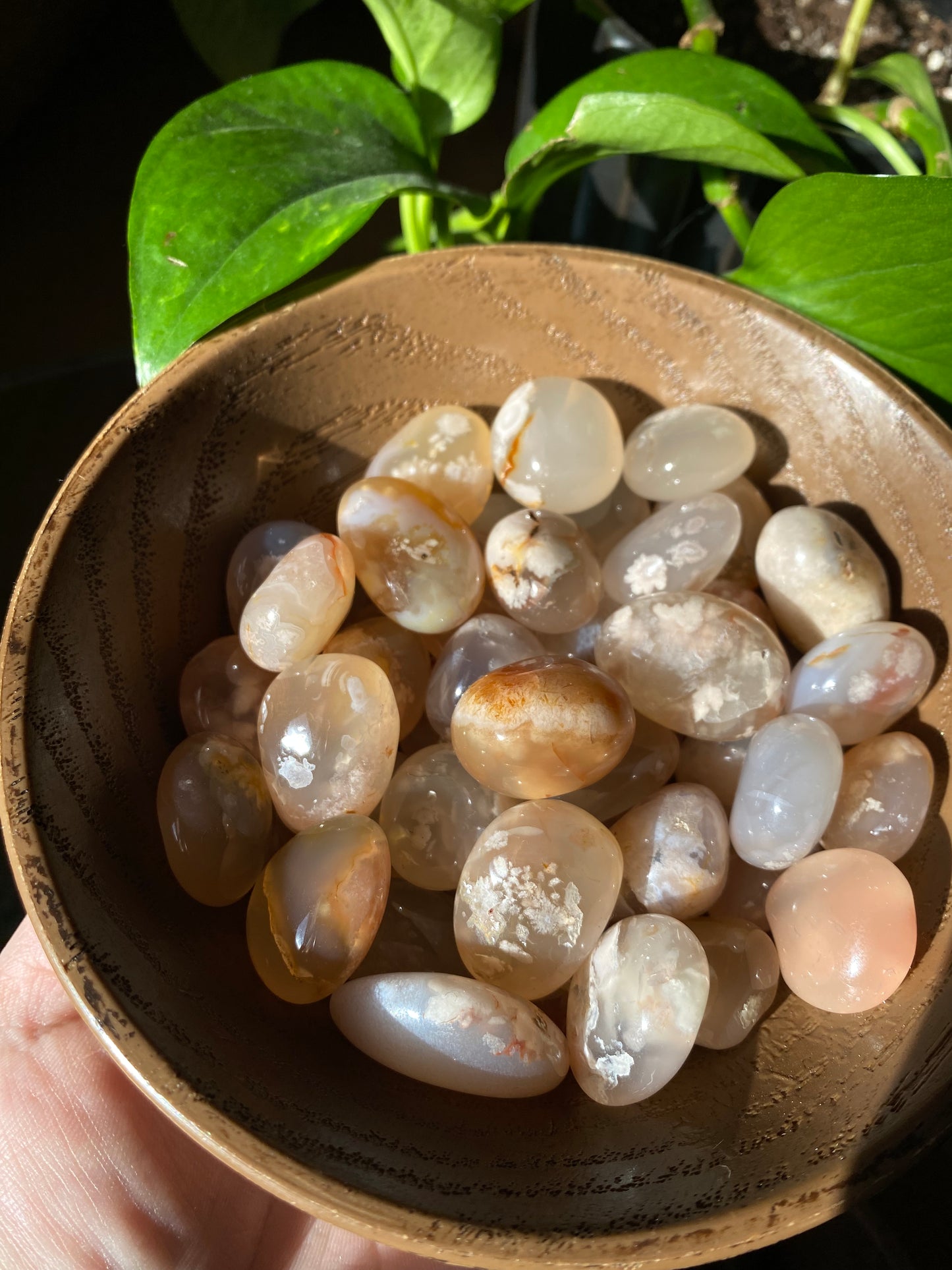 flower agate tumble