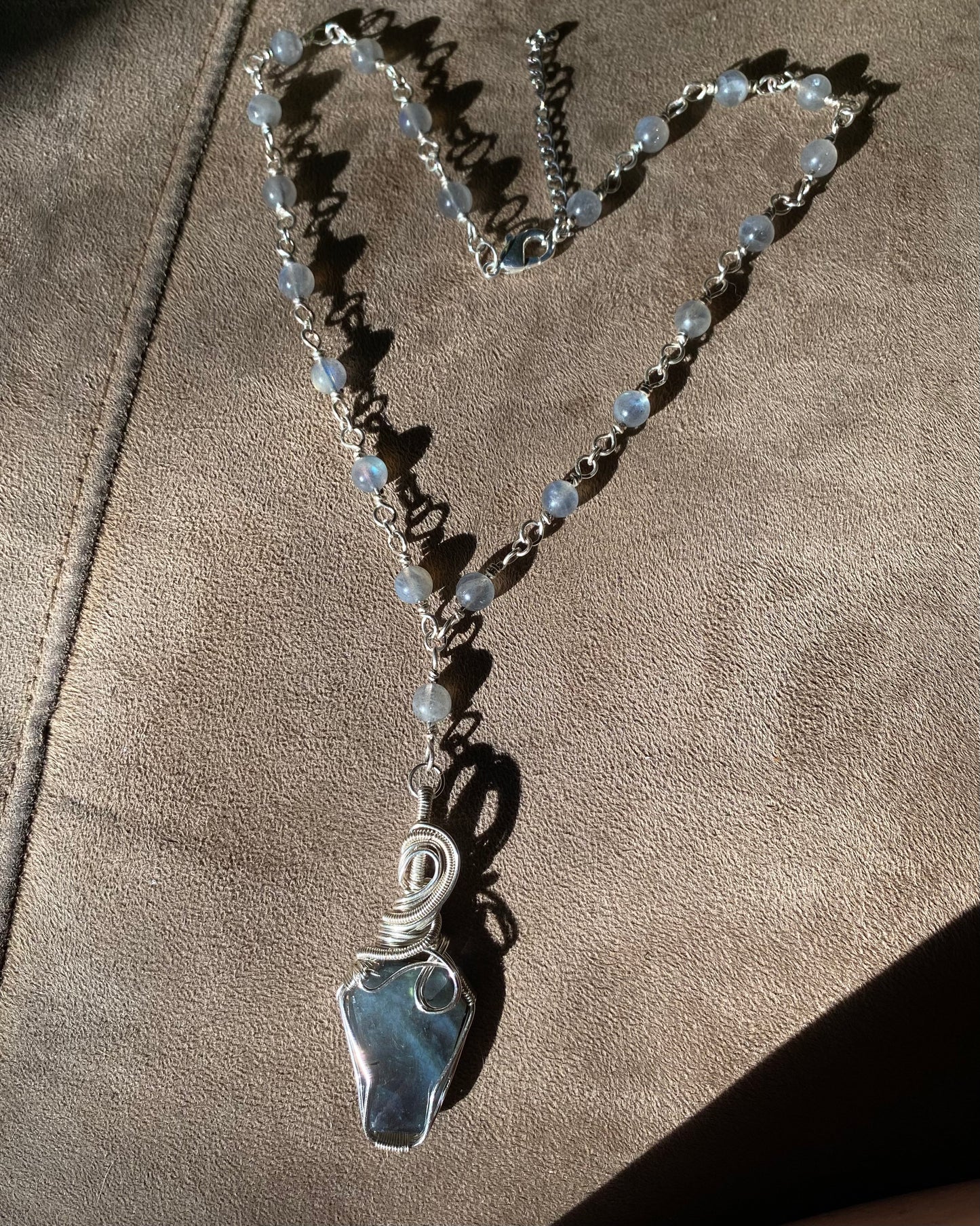 flashy labradorite chain & pendant