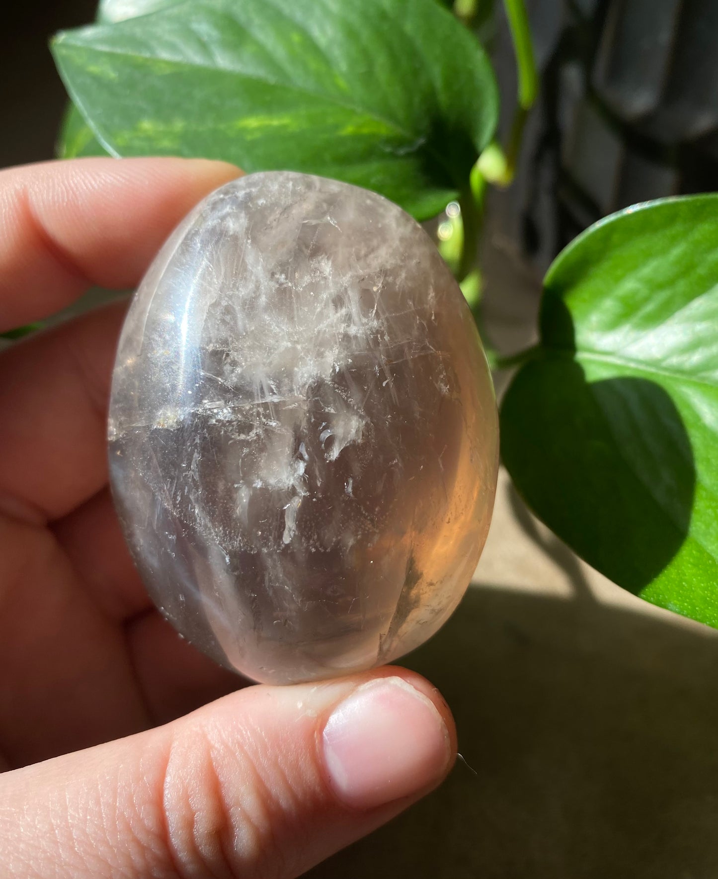 gemmy smokey quartz palmstone