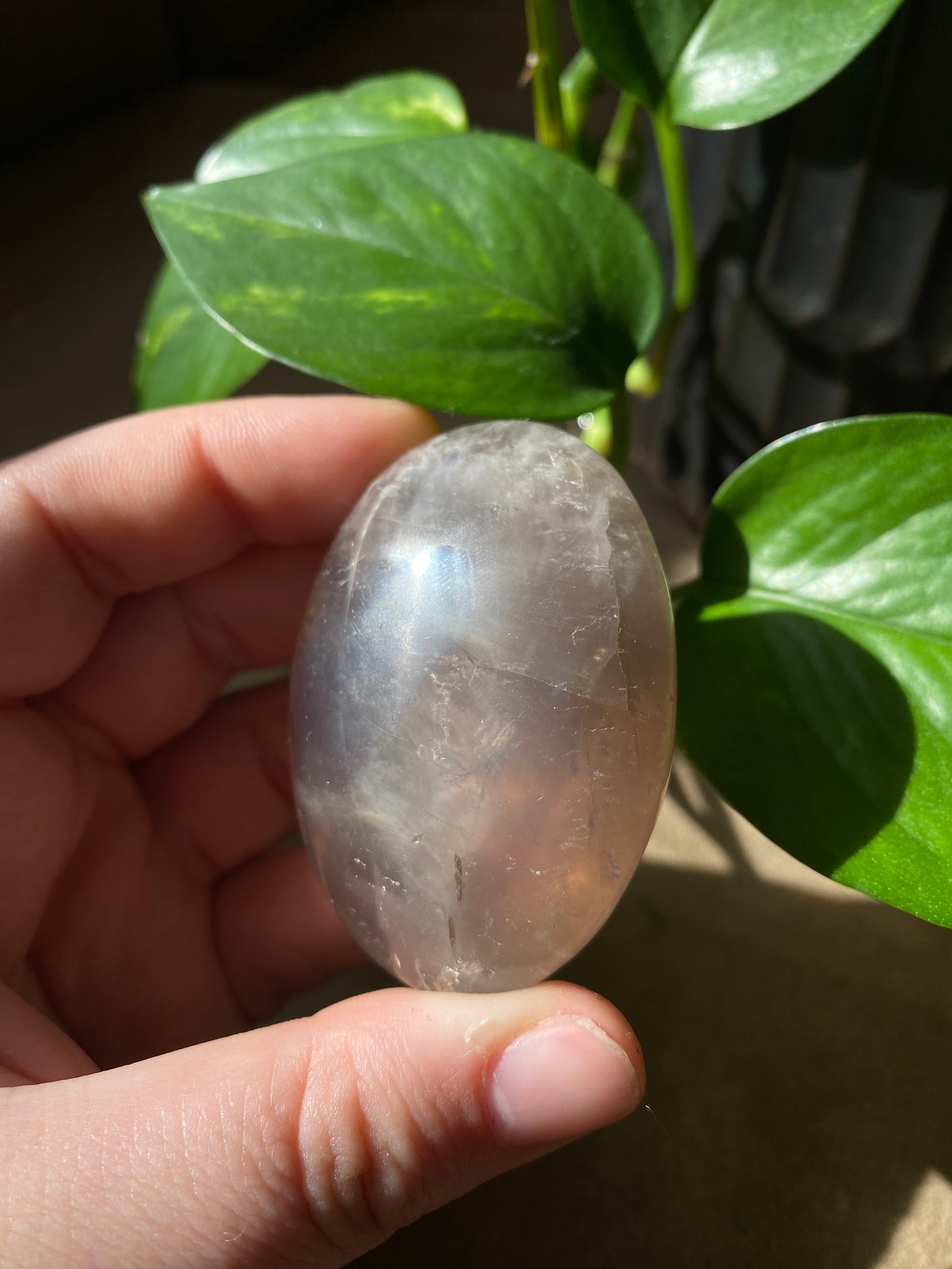 gemmy smokey quartz palmstone