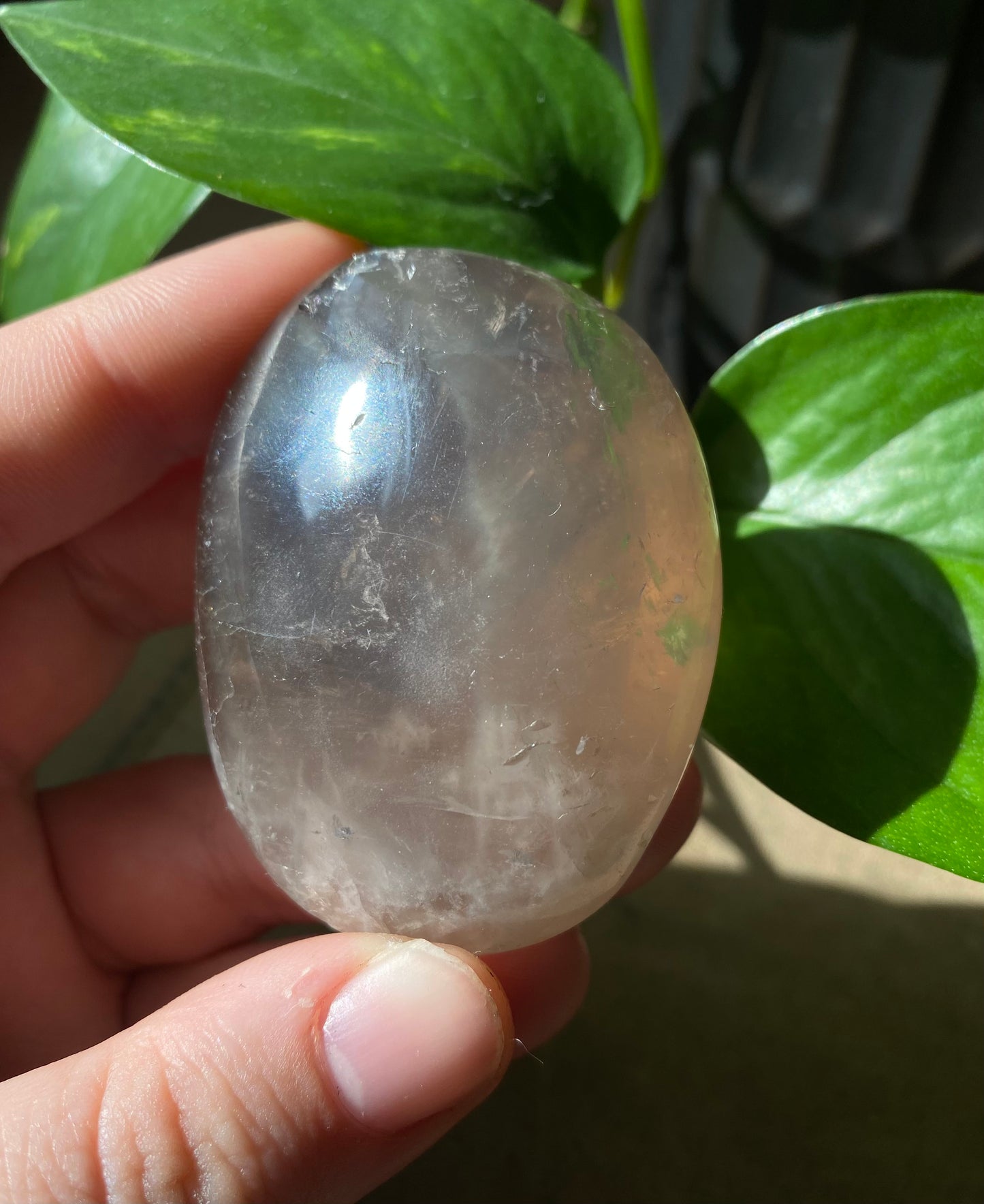 gemmy smokey quartz palmstone